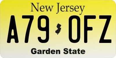 NJ license plate A79OFZ