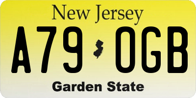 NJ license plate A79OGB