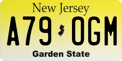 NJ license plate A79OGM