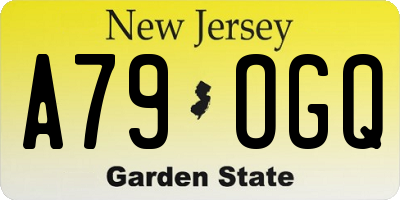 NJ license plate A79OGQ
