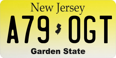 NJ license plate A79OGT