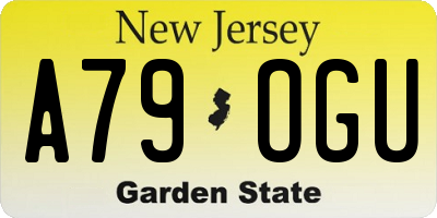 NJ license plate A79OGU