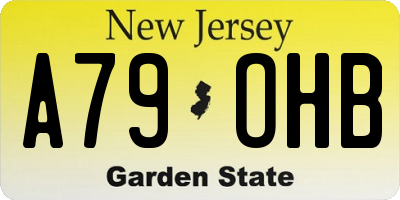 NJ license plate A79OHB