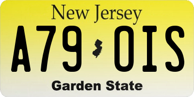 NJ license plate A79OIS