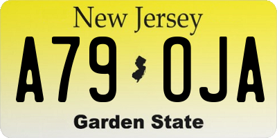 NJ license plate A79OJA