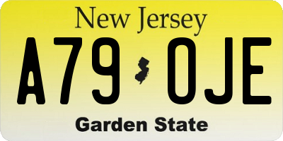 NJ license plate A79OJE