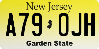 NJ license plate A79OJH