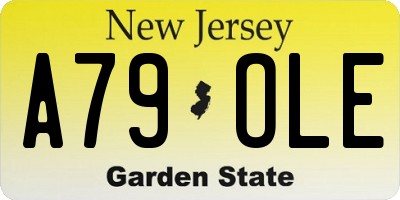 NJ license plate A79OLE