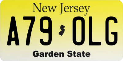 NJ license plate A79OLG