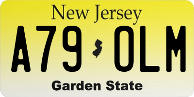 NJ license plate A79OLM