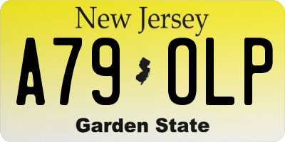 NJ license plate A79OLP