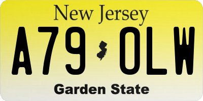 NJ license plate A79OLW