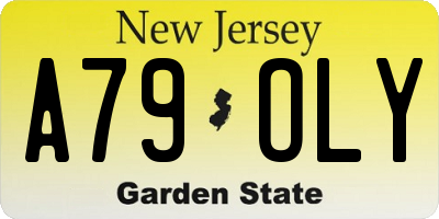 NJ license plate A79OLY