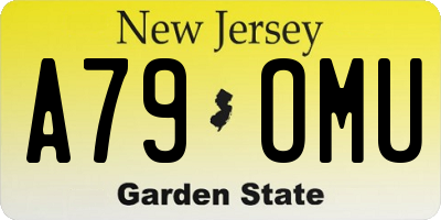 NJ license plate A79OMU