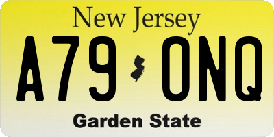 NJ license plate A79ONQ