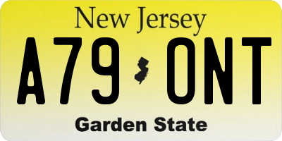 NJ license plate A79ONT