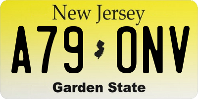 NJ license plate A79ONV