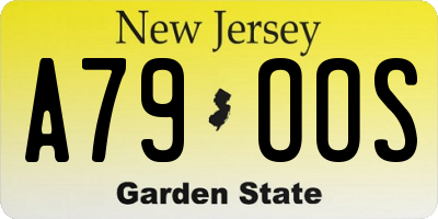 NJ license plate A79OOS