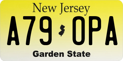 NJ license plate A79OPA