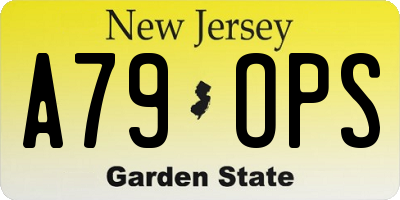 NJ license plate A79OPS