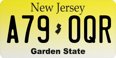 NJ license plate A79OQR