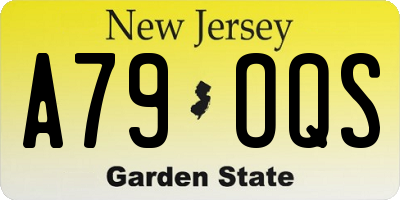NJ license plate A79OQS