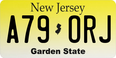 NJ license plate A79ORJ