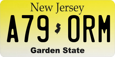 NJ license plate A79ORM