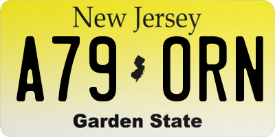 NJ license plate A79ORN
