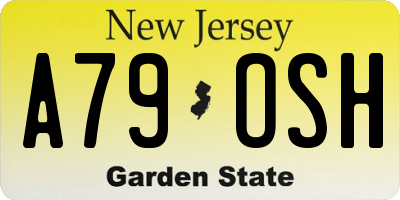 NJ license plate A79OSH