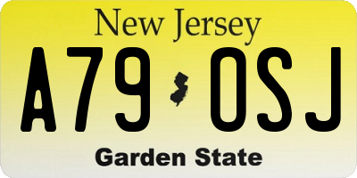NJ license plate A79OSJ