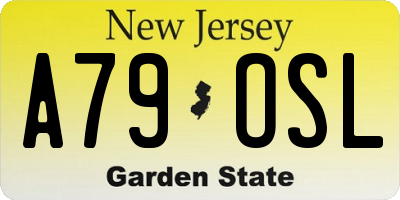 NJ license plate A79OSL