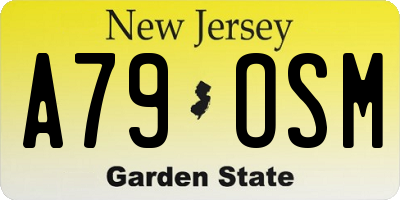NJ license plate A79OSM