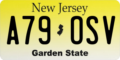 NJ license plate A79OSV