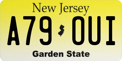 NJ license plate A79OUI