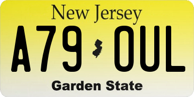 NJ license plate A79OUL