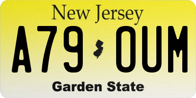 NJ license plate A79OUM