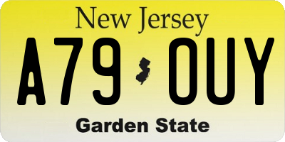 NJ license plate A79OUY