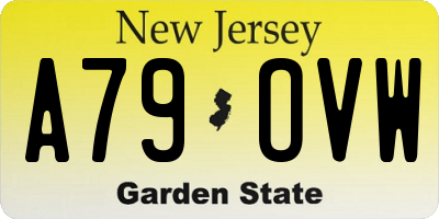 NJ license plate A79OVW