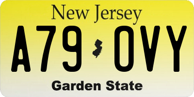 NJ license plate A79OVY