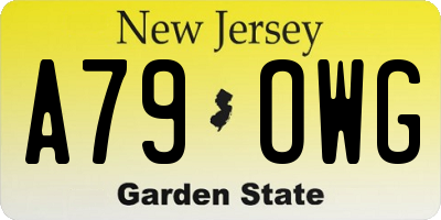 NJ license plate A79OWG