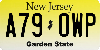 NJ license plate A79OWP