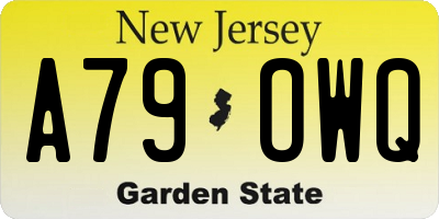 NJ license plate A79OWQ