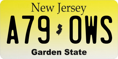 NJ license plate A79OWS