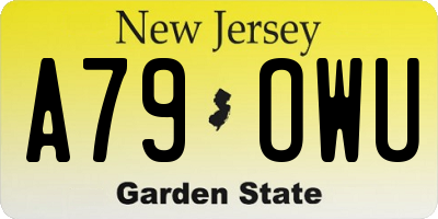 NJ license plate A79OWU