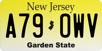 NJ license plate A79OWV