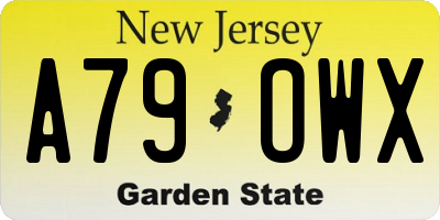 NJ license plate A79OWX