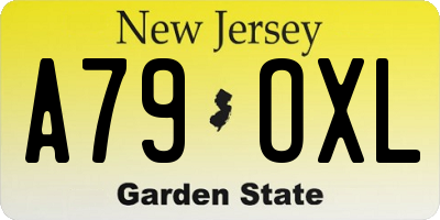 NJ license plate A79OXL