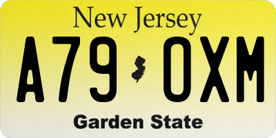 NJ license plate A79OXM