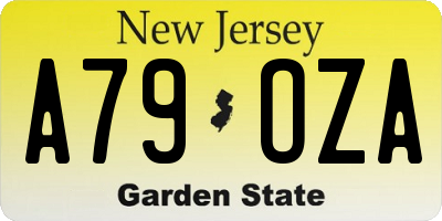 NJ license plate A79OZA